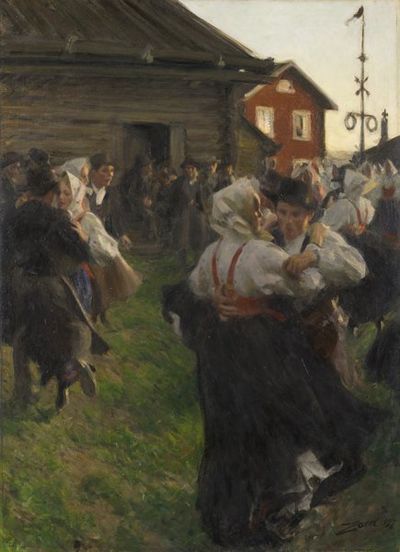 Mittsommertanz, 1897 , Öl auf Leinwand, 140 x 98 cm