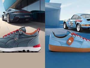 Links der Heritage-Sneaker, recht das Retro-Modell. Foto: Porsche