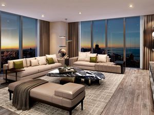 Die elegant gestalteten, luxuriösen 3-Schlafzimmer-Häuser von The Residences at The St. Regis Chicago verfügen über großzügige Unterhaltungs- und Wohnräume Die elegant gestalteten, luxuriösen 3-Schlafzimmer-Häuser von The Residences at The St. Regis Chicago verfügen über großzügige Unterhaltungs- und Wohnräume
