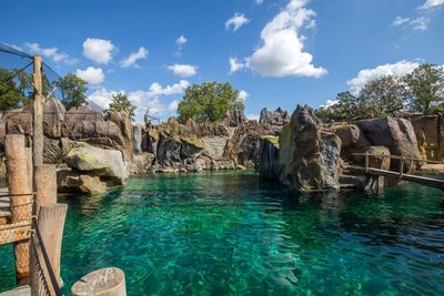 Blick in die neue Erlebniswelt "Feuerland" im Zoo Leipzig