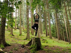 Das stressreduzierende Programm „Yoga-Wochenende im Mühlviertel“ von Indigourlaub umfasst täglich zwei Yoga-Einheiten sowie Waldbaden nach japanischer Tradition Das stressreduzierende Programm „Yoga-Wochenende im Mühlviertel“ von Indigourlaub umfasst täglich zwei Yoga-Einheiten sowie Waldbaden nach japanischer Tradition