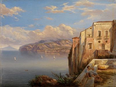 Carl Ludwig Frommel: Das Haus des Tasso in Sorrent, 1849, Staatliche-Kunsthalle-Karlsruhe