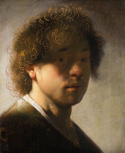 Rembrandt Harmensz. van Rijn: Selbstbildnis, um 1628, Rijksmuseum Amsterdam, Öl auf Hoz