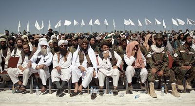 Eine Gruppe der Taliban nach dem Abzug der Vereinigten Staaten aus Afghanistan im Jahr 2021