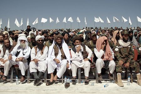 Eine Gruppe der Taliban nach dem Abzug der Vereinigten Staaten aus Afghanistan im Jahr 2021