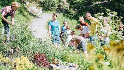 WunderWanderWeg oberhalb von St. Anton am Arlberg erfahren Familien an interaktiven Stationen Spannendes über die Natur und wie sie zu deren Erhaltung beitragen können