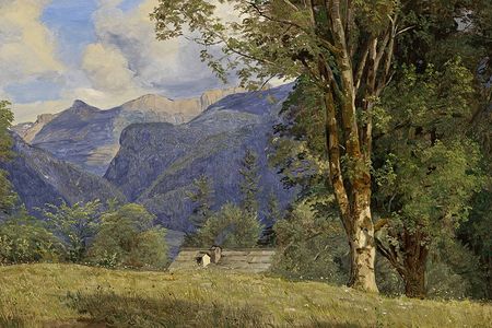 Ferdinand Georg Waldmüller, Partie bei Dorf Ahorn mit Loser und Sandling