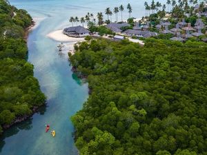 Im SAii Phi Phi Island Village im Südwesten Thailands unternehmen Urlauber Kajaktouren durch den anliegenden Mangrovenwald, den sie mithilfe angebotener Baumpflanz-Aktionen am Leben halten können Im SAii Phi Phi Island Village im Südwesten Thailands unternehmen Urlauber Kajaktouren durch den anliegenden Mangrovenwald, den sie mithilfe angebotener Baumpflanz-Aktionen am Leben halten können