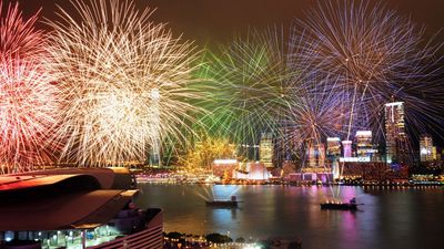 Feuerwerk am Victoria Harbour