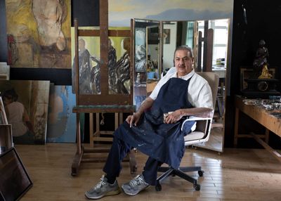 Rashid Al Khalifa im Atelier