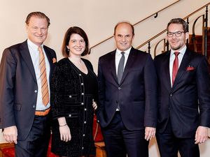 Marco van der Meer, Sandra Bandura, Dr. Martin Brudermüller und Bozidar Radner Marco van der Meer, Sandra Bandura, Dr. Martin Brudermüller und Bozidar Radner
