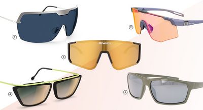 KGS-Brillentrends 2027 | Trend 4: Sportbrillen I Quelle: KGS/ 1 Silhouette 2 evil eye 3 O`NEILL 4 NEUBAU 5 MEXX
