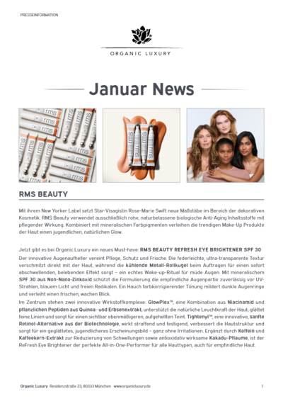 Das neue Jahr startet bei Organic Luxury mit zwei Neuheiten
