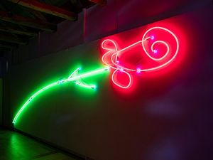 Neonrose 1997, Neon-Lichtobjekt Neonrose 1997, Neon-Lichtobjekt