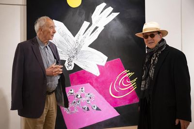 Professor Dieter Ronte und Künstler Kanjo Také