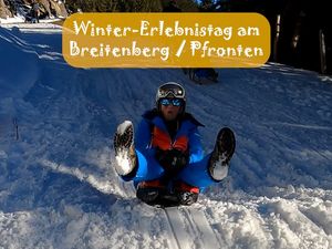 Die längste Naturrodelbahn des Allgäus lockt große und kleine Schlittenfans auf den Breitenberg. Die längste Naturrodelbahn des Allgäus lockt große und kleine Schlittenfans auf den Breitenberg.