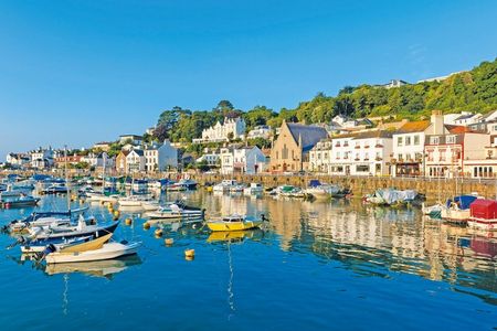 Village of Saint Aubin, Jersey, Channel Islands, UK on early summer morning