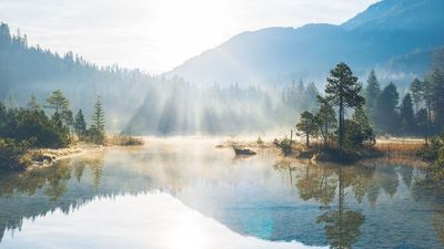 Der Lechweg führt direkt am Riedener See oberhalb von Reutte/Tirol vorbei. Er beherbergt seltene und unter Naturschutz stehende Arten wie Bileks Azurjungfer, eine Libellenart