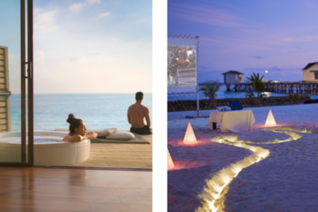 Jacuzzi auf der Terrasse oder privater Kinoabend unter den Sternen – das Centara Ras Fushi Resort & Spa bietet Paaren eine romantische Auszeit im Nord-Malé-Atoll