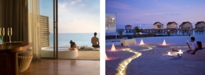 Jacuzzi auf der Terrasse oder privater Kinoabend unter den Sternen – das Centara Ras Fushi Resort & Spa bietet Paaren eine romantische Auszeit im Nord-Malé-Atoll