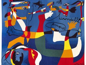Joan Miró, Hirondelle Amour, 1979 (nach einem Gemälde von 1934), Mobilier national, Paris Joan Miró, Hirondelle Amour, 1979 (nach einem Gemälde von 1934), Mobilier national, Paris