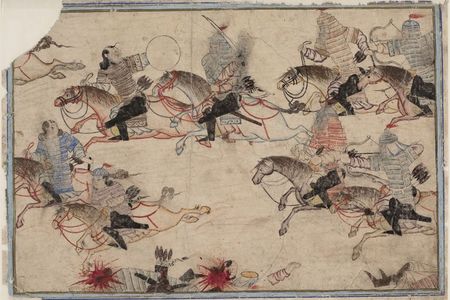 Mongolische Krieger beim Kampf