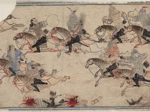 Mongolische Krieger beim Kampf Mongolische Krieger beim Kampf