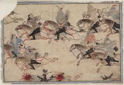Mongolische Krieger beim Kampf