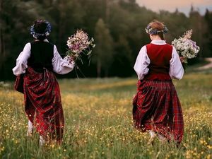 Zum jahrhundertealten Ritual der „Svatojánské slavnosti“, wie die Mittsommernacht in Tschechien genannt wird, gehört ein Strauß aus neun magischen Kräutern: darunter Johanniskraut, Kamille, Thymian, Kornblume und Veilchen Zum jahrhundertealten Ritual der „Svatojánské slavnosti“, wie die Mittsommernacht in Tschechien genannt wird, gehört ein Strauß aus neun magischen Kräutern: darunter Johanniskraut, Kamille, Thymian, Kornblume und Veilchen