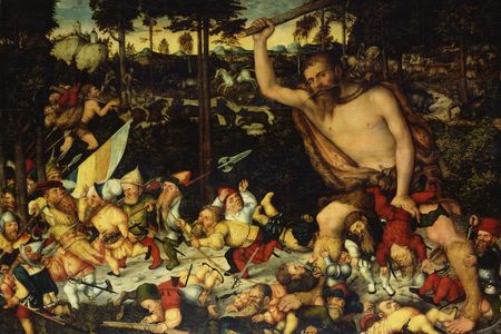 Lucas Cranach d. J., "Der erwachte Herkules vertreibt die Pygmäen"