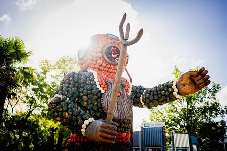 Der egapark zeigt in der diesjährigen Kürbisausstellung ,,Unter dem Meer" auf der Philippswiese kunstvoll gestaltete Kürbisskulpturen