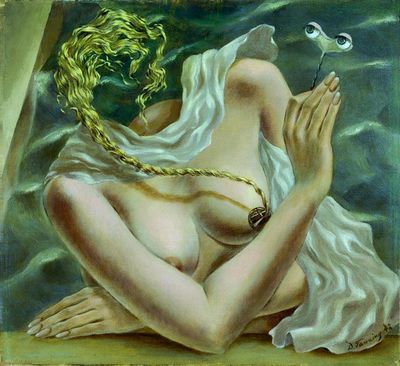 Dorothea Tanning: Spannung, 1942, Öl auf Leinwand, 29 x 30,9 cm, Staatliche Museen zu Berlin, Neue Nationalgalerie