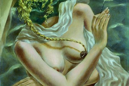 Dorothea Tanning: Spannung, 1942, Öl auf Leinwand, 29 x 30,9 cm, Staatliche Museen zu Berlin, Neue Nationalgalerie