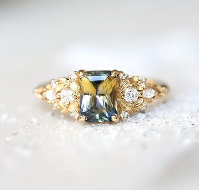 Eryn Sapphire Engagement Ring Gold-Elvish Diamond