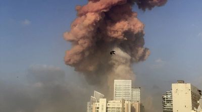 Rauchsäule über der Innenstadt von Beirut, 2020