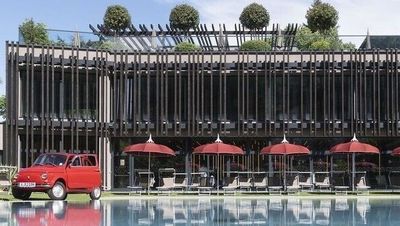 Im ersten Stock des Badehauses entsteht ein neuer Wellnessbereich, den das Hotel Campingpark Steiner 2027 eröffnet