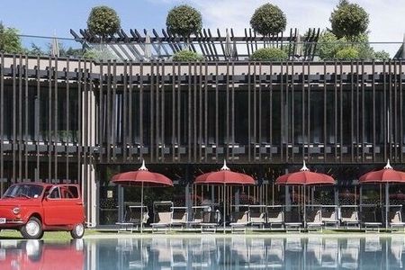Im ersten Stock des Badehauses entsteht ein neuer Wellnessbereich, den das Hotel Campingpark Steiner 2027 eröffnet