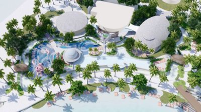 Die gesamte Insel des neuen Centara Mirage Lagoon Maldives im Indischen Ozean ist auf Familien ausgelegt, inklusive Wasserpark 
