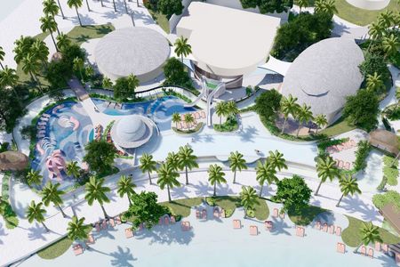 Die gesamte Insel des neuen Centara Mirage Lagoon Maldives im Indischen Ozean ist auf Familien ausgelegt, inklusive Wasserpark 