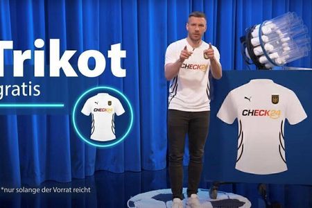 Kein geringerer als Lukas Podolski fungiert als Werbegesicht der cleveren Aktion von Check24 und Puma