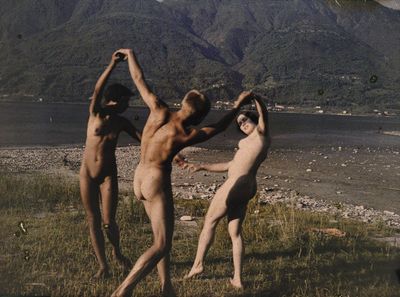 Johann Adam Meisenbach: Tanzende am Lago Maggiore bei Ascona (um Rudolf von Laban), 1914