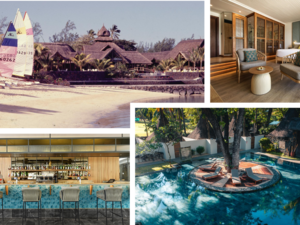 Das Shandrani Beachcomber damals (oben links) und heute Das Shandrani Beachcomber damals (oben links) und heute