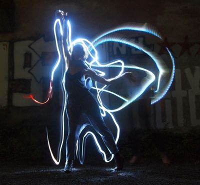 Dance Lightpainting beim Straßenzauber in Muenchen