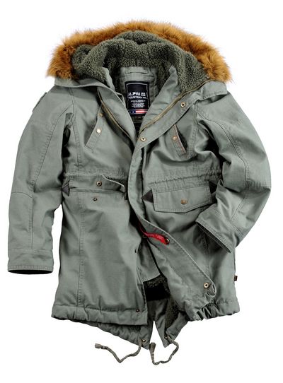 Alpha Industries Hooded Fishtail Olive