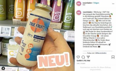 Eine Limited Edition im Sagrotan Look von True Fruits passend zur Corona-Zeit