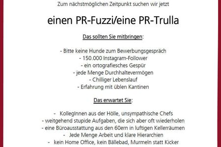 Mit Humor Mitarbeiter finden. PR-Fuzzis und -Trullas sind bei Cocodibu genau richtig