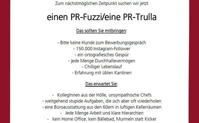 Mit Humor Mitarbeiter finden. PR-Fuzzis und -Trullas sind bei Cocodibu genau richtig