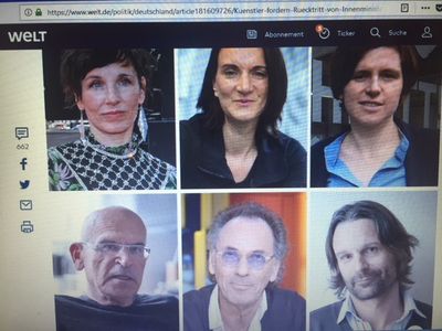 Dass sich eine Handvoll Kuenstler aus Berlin anmaßt fuer alle Kuenstler in Deutschland zu sprechen ist ein starkes Stueck oder eine Berliner Posse