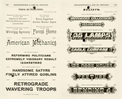 Specimen Book and Price List of Type, Shniedewend & Lee Company, Chicago, 1888 Specimen Book and Price List of Type, Shniedewend & Lee Company, Chicago, 1888