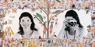 Jackie O. Photo Lesson Embellished by Hog Ranch Art Department, Skorpios, 1971.